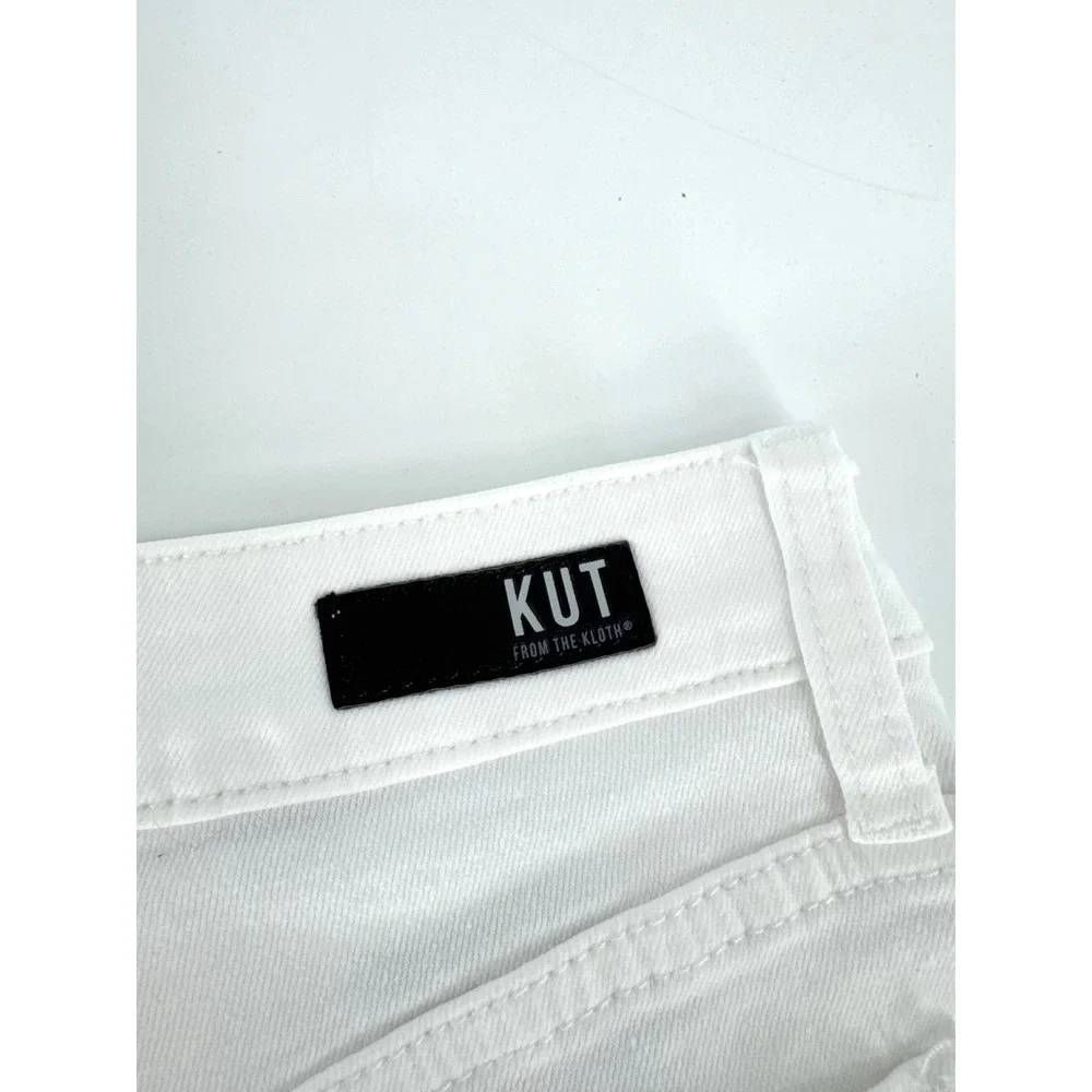KUT from the Kloth Jane High Rise Long Short Optic White Size 0 NWT